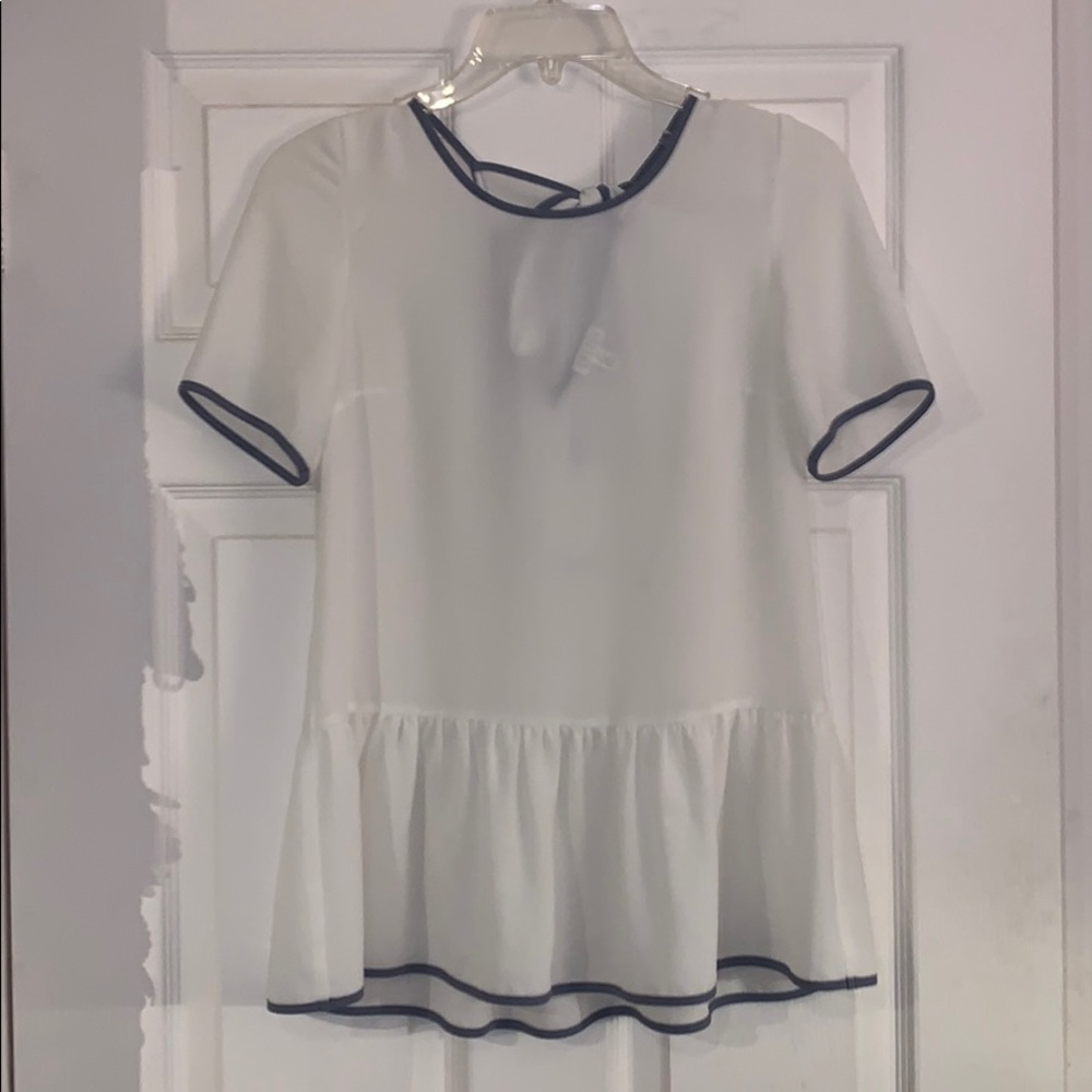 spense - S - peplum bow blouse
